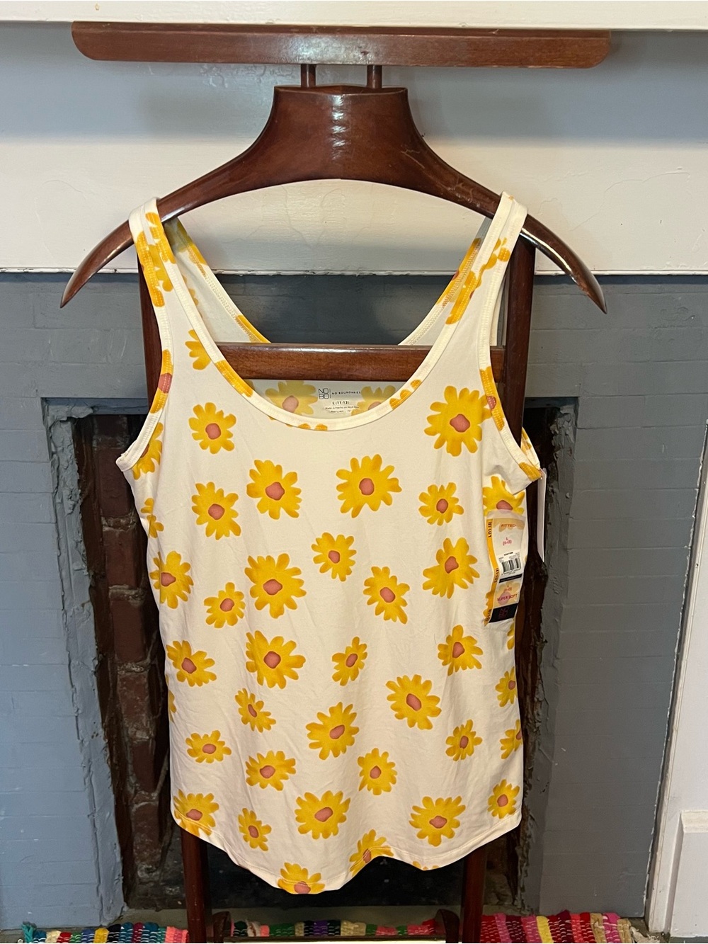 Tank Top with Yellow Floral Print
